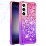 SKALO Samsung S23 FE Kvicksand Glitter Hjärtan TPU-skal - Rosa-L multifärg
