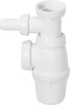 Wirquin 30723133 Siphon d'évier classique ⌀40 mm réglable en hauteur avec prise machine à laver, blanc