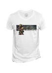 T-Shirt Homme Col V Apex Legends Bloodhound Battle Royale Jeux Video Masque