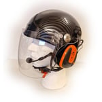 ICARO TZ Hjälm för ATV- /skoterkörning och paramotorflygning med hörselkåpor. + Peltor WS Alert XP-Orange-XL