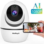 Caméra Surveillance WiFi, WEIRAY Babyphone vidéo 1080P Caméra IP WiFi Intérieur avec Détection de Mouvement, Audio Bidirectionnel