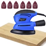 Electric Random Orbit Mouse Corded Sander with Soft Grip Handle & Sanding Pads