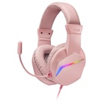 Mars Gaming MH122 Pink, Gaming Headset FRGB Over Ear with Microphone, HiFi Sound