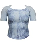 Nike Womens Gym Cropped T-Shirt Dri-Fit Compression Top Aqua 222818 590 - Blue - Size X-Large