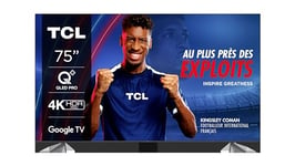 TCL TV QLED 75T7B 4K HDR Pro 75’’ avec Google TV et système sonore Dolby Atmos, Compatible avec l’Assistant Google et Alexa