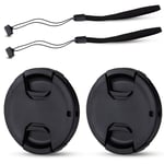 JJC 40.5mm Lens Cap 2 Pack Snap-on Front Camera Lens Cover + Elastic Lens Cap Keeper for Canon, Sony and Other Lenses with 40.5mm Filter Thread, Replaces Sony ALC-F405S Front Lens Cap for SELP1650