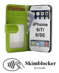 CoverIn Skimblocker Plånboksfodral iPhone SE (2nd Generation) (Grön G643)