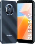 DOOGEE Telephone Portable, X97 Android 12, 16Go ROM/SD 256 Go, 6.0’’HD+Écran, Batterie 4200mAh, Double Caméra 8MP Smartphone Pas Cher, Double SIM, 3 Slots/Face ID/OTG - Noir