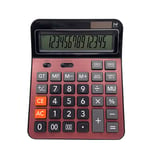 Meichoon Solar Battery Calculator Dual Power Large Standard Function Desktop Business Calculator with 14 Digit Large LCD Display Convenient for Office & Home KA06 Red