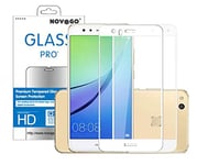 NOVAGO Compatible Huawei P10 Lite (Pack de 2) Films en Verre Trempé Solide pour Huawei P10 Lite, Couvre La Totalité de l'écran (Blanc)