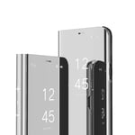IMEIKONST Xiaomi Mi Mix 3 Case Bookstyle Mirror Design Makeup Clear View Window Kickstand Full Body Protective Bumper Flip Folio Shell Case Cover for Xiaomi Mi Mix 3 Flip Mirror: Silver QH