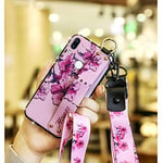 XUAILI Smartphones Leather Case Fashion Style Cloth Texture TPU Protective Back Cover Case with Hand Strap & Kickstand & Lanyard, for Huawei Mate 20 Pro (Color : Fragrant Vine Pattern)