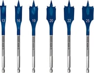 Bosch Professional 6 pc. Expert SelfCut Speed Spade Drill Bit Set (for Softwood, Chipboard, Ø 13-25 mm, Accessories Rotary Impact Drill)