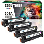 4x Toner Cartridge fits for HP 304A LaserJet CP2020 CP2025dn CP2025n CP2025x