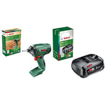 Bosch Cordless Combi Drill AdvancedImpactDrive (Without Battery, 18 Volt System, in Carton Packaging) & Home and Garden Battery Pack PBA 18V Black