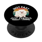 Not fast just furious with angry cat in retro sunset . PopSockets Swappable PopGrip