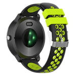 20mm Garmin Vivoactive 3 dual-color silicone watch band - Black / Green Hole