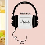 Diy Headset Switch Sticker Decal Music Is My Life Wall Stickers Onesize