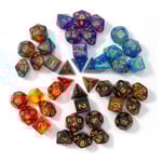 42-delad polyhedral tärningssats D20 D12 D10 D8 D6 D4 16 mm akryltärningar för Dungeons and Dragons DND tärningar RPG MTG brädspel dubbelfärg