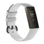 Fitbit Charge 3 flexibelt och mjukt klock armband av silikon med klassiskt lås, storlek L - Vit