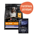 Adult Performance Chicken hundfoder + 7-pack FortiFlora - Torrfoder 14 kg + 7-pack FortiFlora