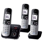 Panasonic KX-TG 6823 Cordless Phone, Trio Handset with Answer Machine Silver