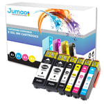 Lot de 6 cartouches noirs (22 Ml) et couleurs (13 Ml) compatibles pour EpsonT33 Expression Premium XP-530 630 635 - Jumao -