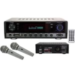 Ampli STEREO Hifi Karaoké 160W TOTAL ATM6500BT + 2 MICROS FILAIRES + TELECOMMANDE PA DJ SONO