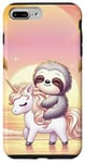 Coque pour iPhone 7 Plus/8 Plus Kawaii Sloth on Unicorn Escapade