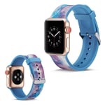 Apple Watch Series 5 44mm camouflage silicone watch band - Blue and Purple Hues Blå