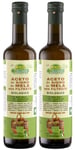 BioTrentino Organic Raw Apple Cider Vinegar with The Mother - 2 x 50cl Bottles - Made with "Val di Non" Apples from Trentino - Italian Artisan Food Gourmet Delicatessen