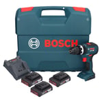 Bosch GSB 18V-55 Professional Perceuse-visseuse à percussion sans fil 18 V 55 Nm Brushless ( 0615990M5V ) + 3x batterie 2,0 Ah