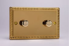 Varilight WGD2 Matrix Faceplate Kit, classic georgian brass, 2-gang