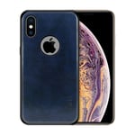 Apple MOFI iPhone XS leather coated hybrid case - Dark Blue Blå