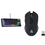 The G-Lab Keyz Hydrogen, Clavier Gamer 60%, Clavier Semi-mécanique Filaire Azerty & Kult Helium Wireless Souris Gamer RGB sans Fil Pc Gamer, Rechargeable 3200 Dpi