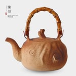 JHSHENGSHI Bouilloire en céramique Minerai Brut Naturel Argile Pot Purification Thé Poterie Poterie Pot Poterie Thé Céramique Voyage Portable Théière Brûlante Eau bouillante 1.3L