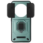 Fodral till Xiaomi 14 Ultra Ring Holder Skjutkameraskydd ljusgrönt