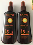 Calypso Deep Tanning Oil Spray with SPF15 FOUR x 200ml Sun Protection NEW