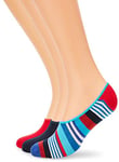 Happy Socks Men's 3-pack Multi Stripe Liner Socks, Multicolour (Multicolour 630), 10-Jul UK