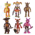 6 st/set Five Nights At Freddy Pizzeria Simulator Actionfigur Toy Bonnie Foxy[HK]