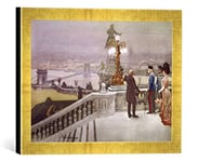 'Encadré Image de AKG Anonymous Kaiser Franz Joseph dans Budapest, Art Impression dans Le Cadre de Haute qualité Photos Fait Main, 40 x 30 cm, Doré Raya