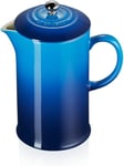 Le Creuset Stoneware Cafetière French Press with Stainless Steel Azure 