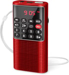 PRUNUS J-328 Small Radio Portable Rechargeable FM Radio,Walkman MP3 Digital with