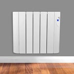 Futura 900W White Oil Filled Radiator Heaters for Home, 24/7 Day Timer Electric Heater Lot 20 & Advanced Thermostat Control, Wall Mounted Low Energy Electric Radiator with Child Lock