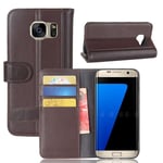 Äkta Läderfodral Samsung Galaxy S7 Edge Brun
