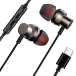 USB C Headphones, Lively Life Type C In-ear Earphones USB Type C Earbuds Wired Earphone with Mic and Volume Control for Google Pixel 2/3XL/Huawei P20/HTC U11/OnePlus 6/Xiaomi Mi 8 Black