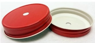 Americana Lock m Hål till Mason Jars (Färg: Röd)