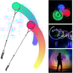 2-pack Förbättrade LED Poi-bollar, Poi-jongleringsbollar med Regnbågsfärger och Strobe-effekt, för Barn och Vuxna