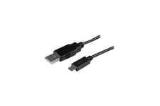 StarTech.com 1m Mobile Charge Sync USB to Slim Micro USB Cable M/M - USB-kabel - Micro-USB Type B til USB - 1 m
