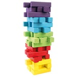 Mertens tour d'oscillation, jouets pour enfants à partir de 3 ans (wobble tower en bois, 60 pièces, jouet en bois avec des tiges de différentes couleurs), multicolore